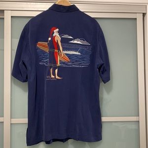 Tori Richard Santa Surfer Shirt